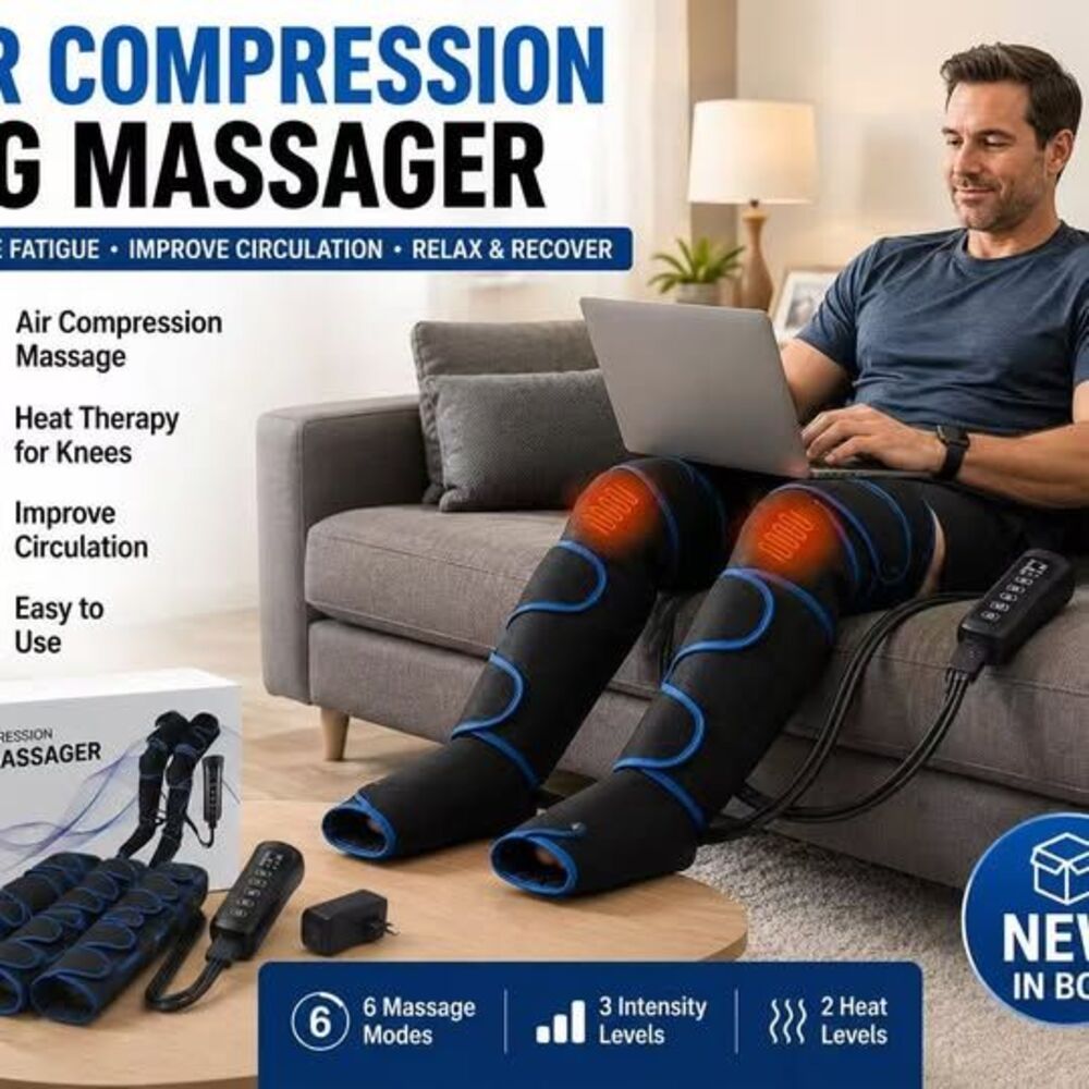 Leg Massager with Air Compression & Heat – Full Leg Circulation & Pain Relief